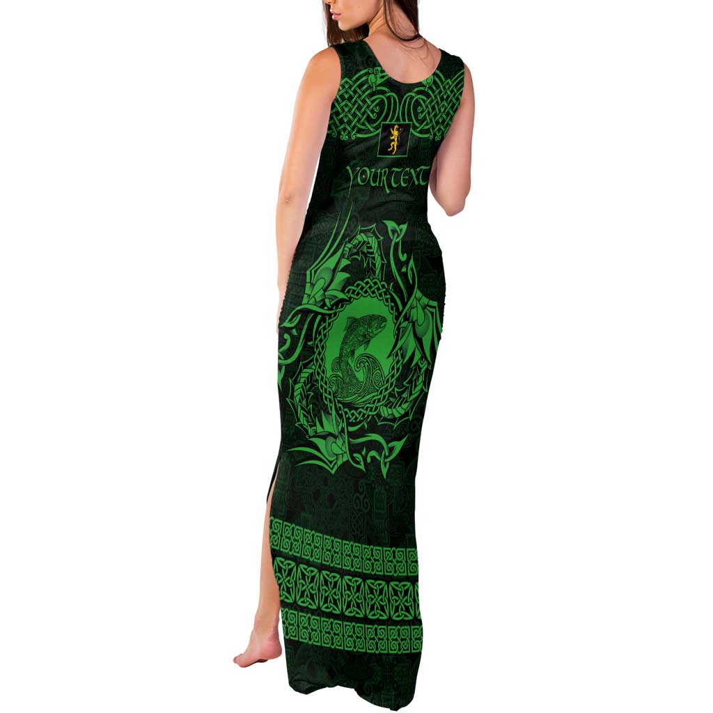 Personalized Cardiganshire Ceredigion Tank Maxi Dress Green Leaping Salmon Celtic-inspired - Wonder Print Shop