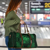 Personalized Cardiganshire Ceredigion Travel Bag Green Leaping Salmon Celtic-inspired - Wonder Print Shop