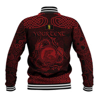 Personalized Cardiganshire Ceredigion Baseball Jacket Red Leaping Salmon Celtic-inspired - Wonder Print Shop