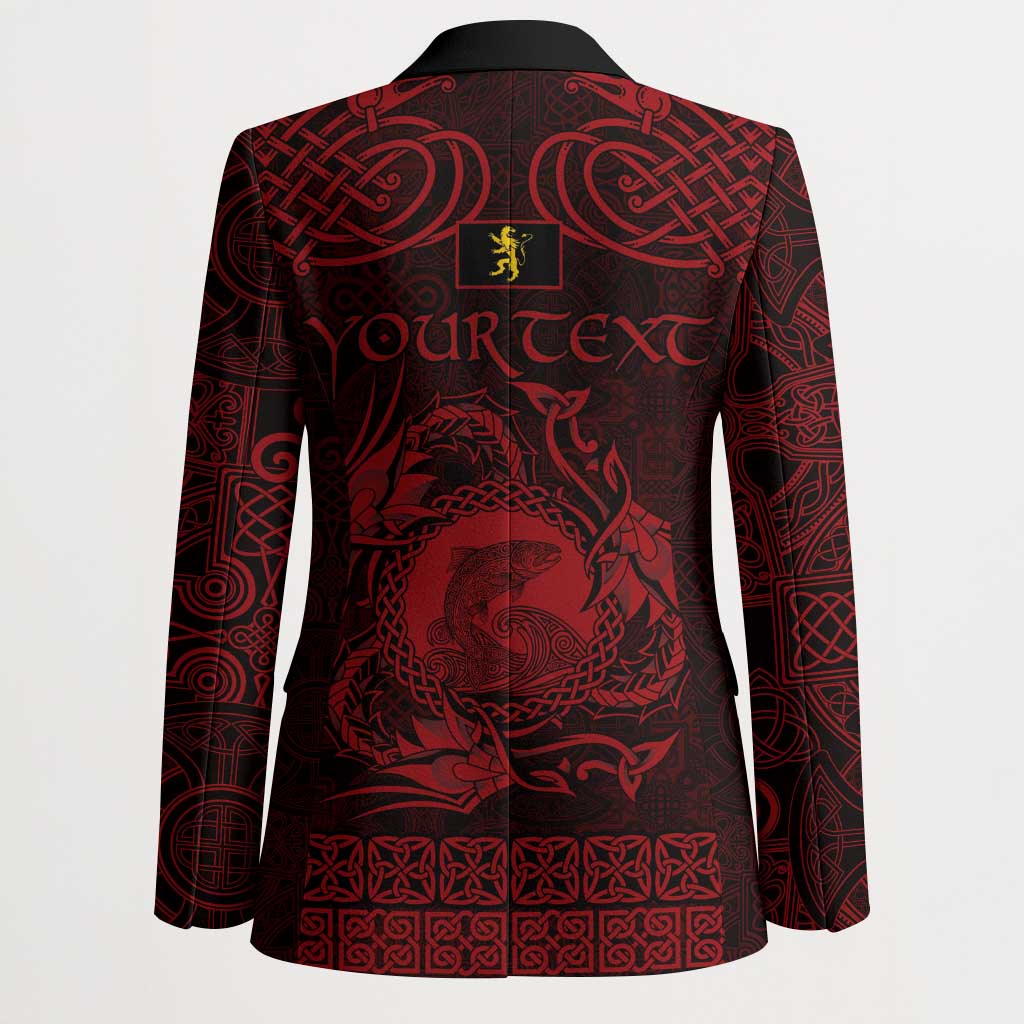 Personalized Cardiganshire Ceredigion Blazer Red Leaping Salmon Celtic-inspired - Wonder Print Shop