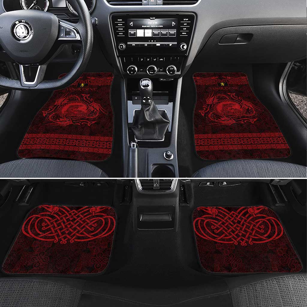 Personalized Cardiganshire Ceredigion Car Mats Red Leaping Salmon Celtic-inspired - Wonder Print Shop