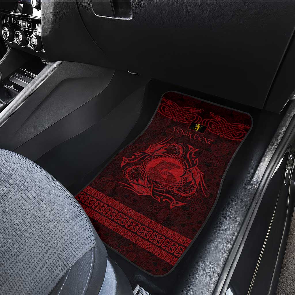 Personalized Cardiganshire Ceredigion Car Mats Red Leaping Salmon Celtic-inspired - Wonder Print Shop