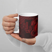 Personalized Cardiganshire Ceredigion Ceramic Mug Red Leaping Salmon Celtic-inspired - Wonder Print Shop