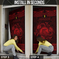 Personalized Cardiganshire Ceredigion Door Cover Red Leaping Salmon Celtic-inspired - Wonder Print Shop