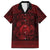 Personalized Cardiganshire Ceredigion Family Matching Off The Shoulder Long Sleeve Dress and Hawaiian Shirt Red Leaping Salmon Celtic-inspired - Wonder Print Shop