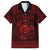 Personalized Cardiganshire Ceredigion Family Matching Off Shoulder Short Dress and Hawaiian Shirt Red Leaping Salmon Celtic-inspired - Wonder Print Shop
