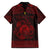Personalized Cardiganshire Ceredigion Family Matching Off Shoulder Short Dress and Hawaiian Shirt Red Leaping Salmon Celtic-inspired - Wonder Print Shop