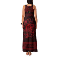 Personalized Cardiganshire Ceredigion Family Matching Tank Maxi Dress and Hawaiian Shirt Red Leaping Salmon Celtic-inspired - Wonder Print Shop