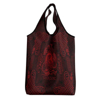 Personalized Cardiganshire Ceredigion Grocery Bag Red Leaping Salmon Celtic-inspired - Wonder Print Shop