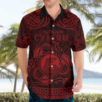 Personalized Cardiganshire Ceredigion Hawaiian Shirt Red Leaping Salmon Celtic-inspired - Wonder Print Shop