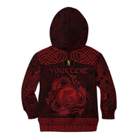 Personalized Cardiganshire Ceredigion Kid Hoodie Red Leaping Salmon Celtic-inspired - Wonder Print Shop