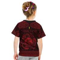 Personalized Cardiganshire Ceredigion Kid T Shirt Red Leaping Salmon Celtic-inspired - Wonder Print Shop