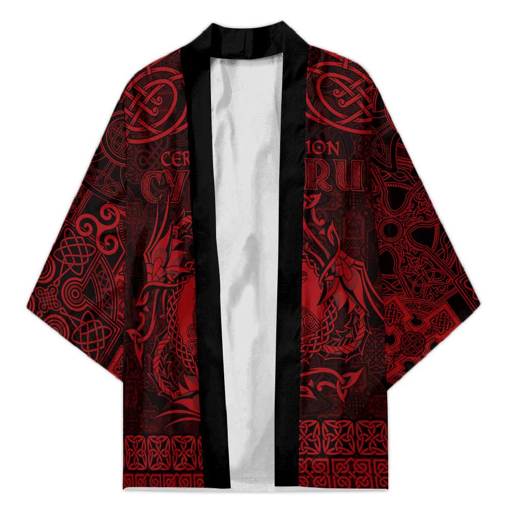 Personalized Cardiganshire Ceredigion Kimono Red Leaping Salmon Celtic-inspired - Wonder Print Shop