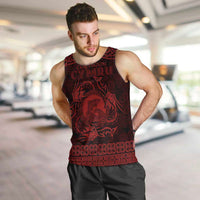 Personalized Cardiganshire Ceredigion Men Tank Top Red Leaping Salmon Celtic-inspired - Wonder Print Shop