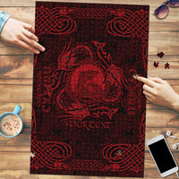 Personalized Cardiganshire Ceredigion Puzzle Red Leaping Salmon Celtic-inspired - Wonder Print Shop
