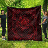 Personalized Cardiganshire Ceredigion Quilt Red Leaping Salmon Celtic-inspired - Wonder Print Shop