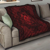 Personalized Cardiganshire Ceredigion Quilt Red Leaping Salmon Celtic-inspired - Wonder Print Shop