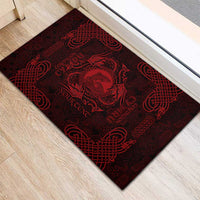 Personalized Cardiganshire Ceredigion Rubber Doormat Red Leaping Salmon Celtic-inspired - Wonder Print Shop
