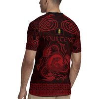 Personalized Cardiganshire Ceredigion Rugby Jersey Red Leaping Salmon Celtic-inspired - Wonder Print Shop