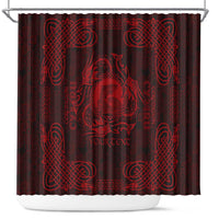 Personalized Cardiganshire Ceredigion Shower Curtain Red Leaping Salmon Celtic-inspired - Wonder Print Shop