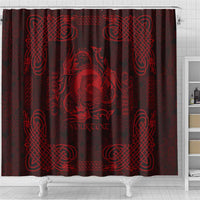 Personalized Cardiganshire Ceredigion Shower Curtain Red Leaping Salmon Celtic-inspired - Wonder Print Shop