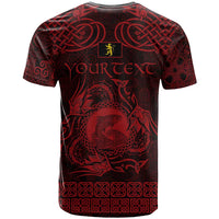 Personalized Cardiganshire Ceredigion T Shirt Red Leaping Salmon Celtic-inspired - Wonder Print Shop
