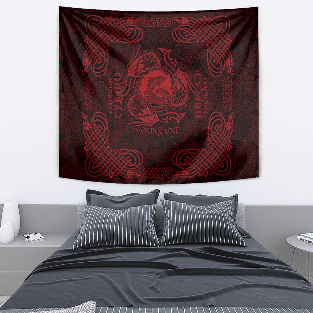 Personalized Cardiganshire Ceredigion Tapestry Red Leaping Salmon Celtic-inspired - Wonder Print Shop