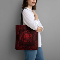 Personalized Cardiganshire Ceredigion Tote Bag Red Leaping Salmon Celtic-inspired - Wonder Print Shop