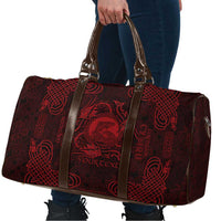 Personalized Cardiganshire Ceredigion Travel Bag Red Leaping Salmon Celtic-inspired - Wonder Print Shop