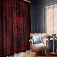 Personalized Cardiganshire Ceredigion Window Curtain Red Leaping Salmon Celtic-inspired - Wonder Print Shop