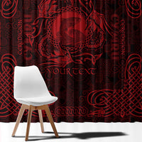 Personalized Cardiganshire Ceredigion Window Curtain Red Leaping Salmon Celtic-inspired - Wonder Print Shop