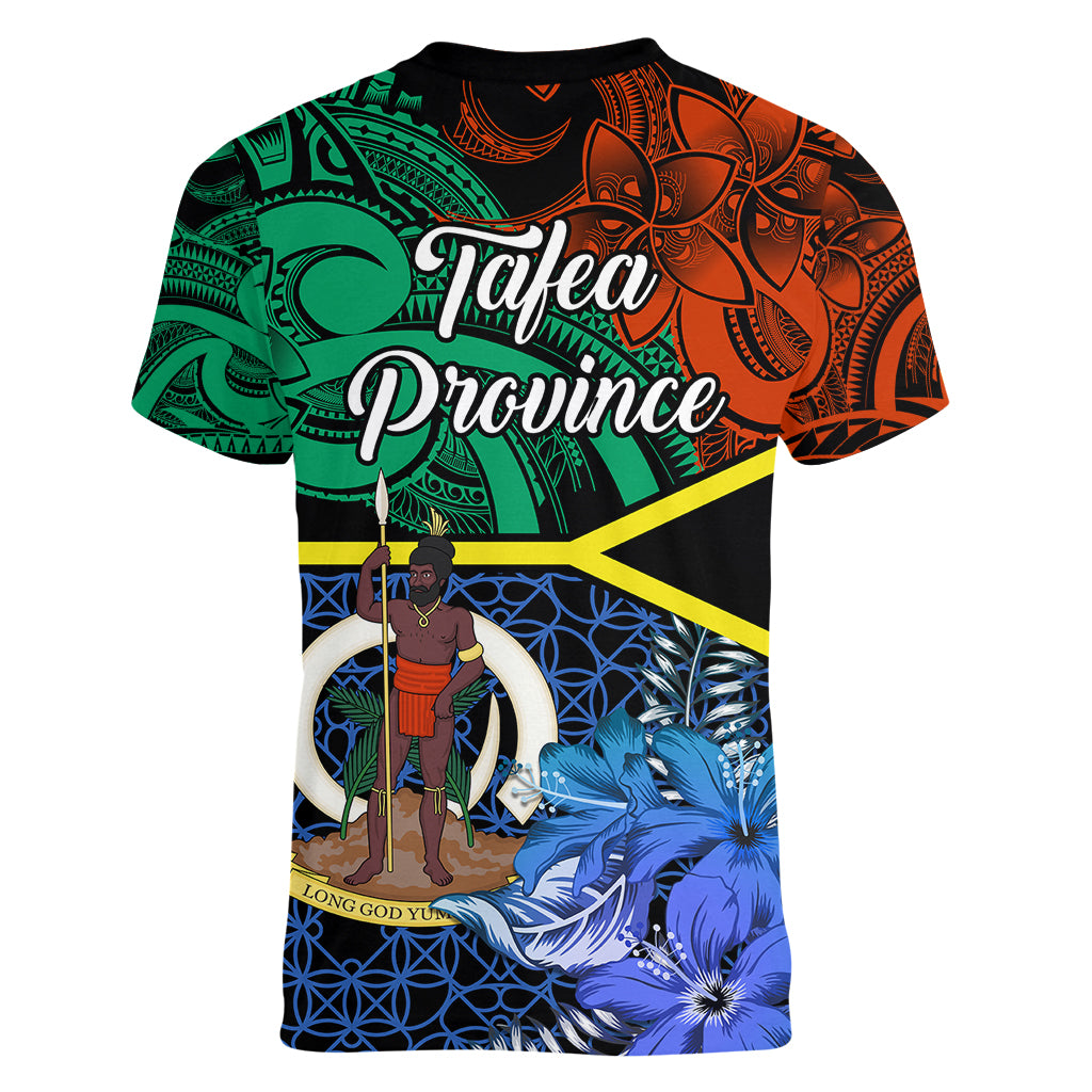 Tafea Day Women V Neck T Shirt Vanuatu Sand Drawing With Polynesian Pattern - Wonder Print Shop