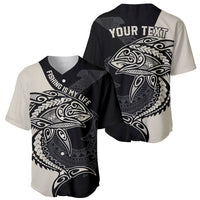 Personalised Polynesia Fishing Baseball Jersey With Maori Hei Matau Fish Hook Gold Art LT9 - Wonder Print Shop
