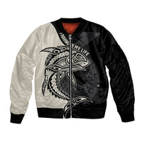Personalised Polynesia Fishing Bomber Jacket With Maori Hei Matau Fish Hook Gold Art LT9 - Wonder Print Shop