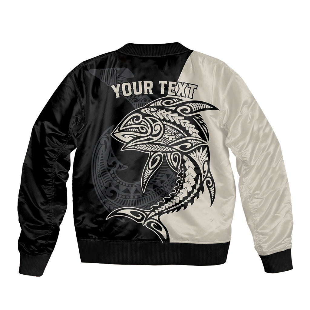 Personalised Polynesia Fishing Bomber Jacket With Maori Hei Matau Fish Hook Gold Art LT9 - Wonder Print Shop