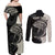 Personalised Polynesia Fishing Couples Matching Off Shoulder Maxi Dress and Long Sleeve Button Shirts With Maori Hei Matau Fish Hook Gold Art LT9 - Wonder Print Shop