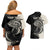 Personalised Polynesia Fishing Couples Matching Off Shoulder Short Dress and Hawaiian Shirt With Maori Hei Matau Fish Hook Gold Art LT9 - Wonder Print Shop
