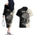 Personalised Polynesia Fishing Couples Matching Off The Shoulder Long Sleeve Dress and Hawaiian Shirt With Maori Hei Matau Fish Hook Gold Art LT9 - Wonder Print Shop