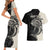 Personalised Polynesia Fishing Couples Matching Short Sleeve Bodycon Dress and Hawaiian Shirt With Maori Hei Matau Fish Hook Gold Art LT9 - Wonder Print Shop