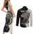 Personalised Polynesia Fishing Couples Matching Short Sleeve Bodycon Dress and Long Sleeve Button Shirts With Maori Hei Matau Fish Hook Gold Art LT9 - Wonder Print Shop