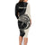 Personalised Polynesia Fishing Family Matching Long Sleeve Bodycon Dress and Hawaiian Shirt With Maori Hei Matau Fish Hook Gold Art LT9 - Wonder Print Shop