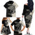 Personalised Polynesia Fishing Family Matching Off Shoulder Long Sleeve Dress and Hawaiian Shirt With Maori Hei Matau Fish Hook Gold Art - Wonder Print Shop