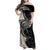 Personalised Polynesia Fishing Family Matching Off Shoulder Maxi Dress and Hawaiian Shirt With Maori Hei Matau Fish Hook Gold Art LT9 - Wonder Print Shop