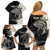Personalised Polynesia Fishing Family Matching Off Shoulder Short Dress and Hawaiian Shirt With Maori Hei Matau Fish Hook Gold Art LT9 - Wonder Print Shop