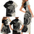 Personalised Polynesia Fishing Family Matching Short Sleeve Bodycon Dress and Hawaiian Shirt With Maori Hei Matau Fish Hook Gold Art - Wonder Print Shop
