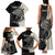 Personalised Polynesia Fishing Family Matching Tank Maxi Dress and Hawaiian Shirt With Maori Hei Matau Fish Hook Gold Art - Wonder Print Shop