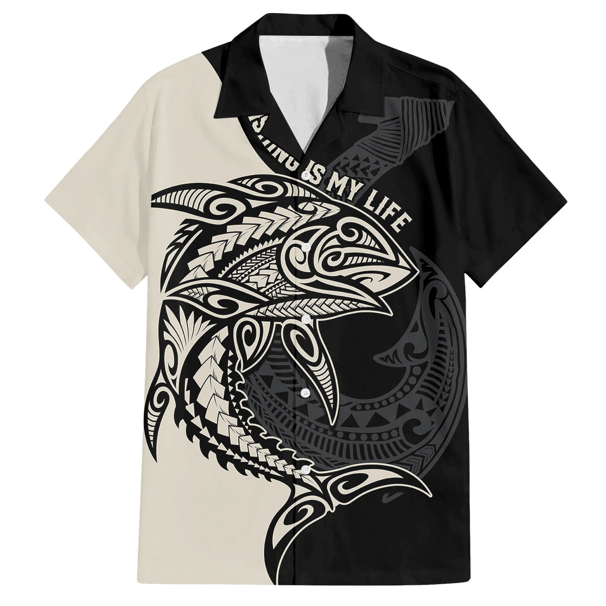 Personalised Polynesia Fishing Family Matching Tank Maxi Dress and Hawaiian Shirt With Maori Hei Matau Fish Hook Gold Art - Wonder Print Shop