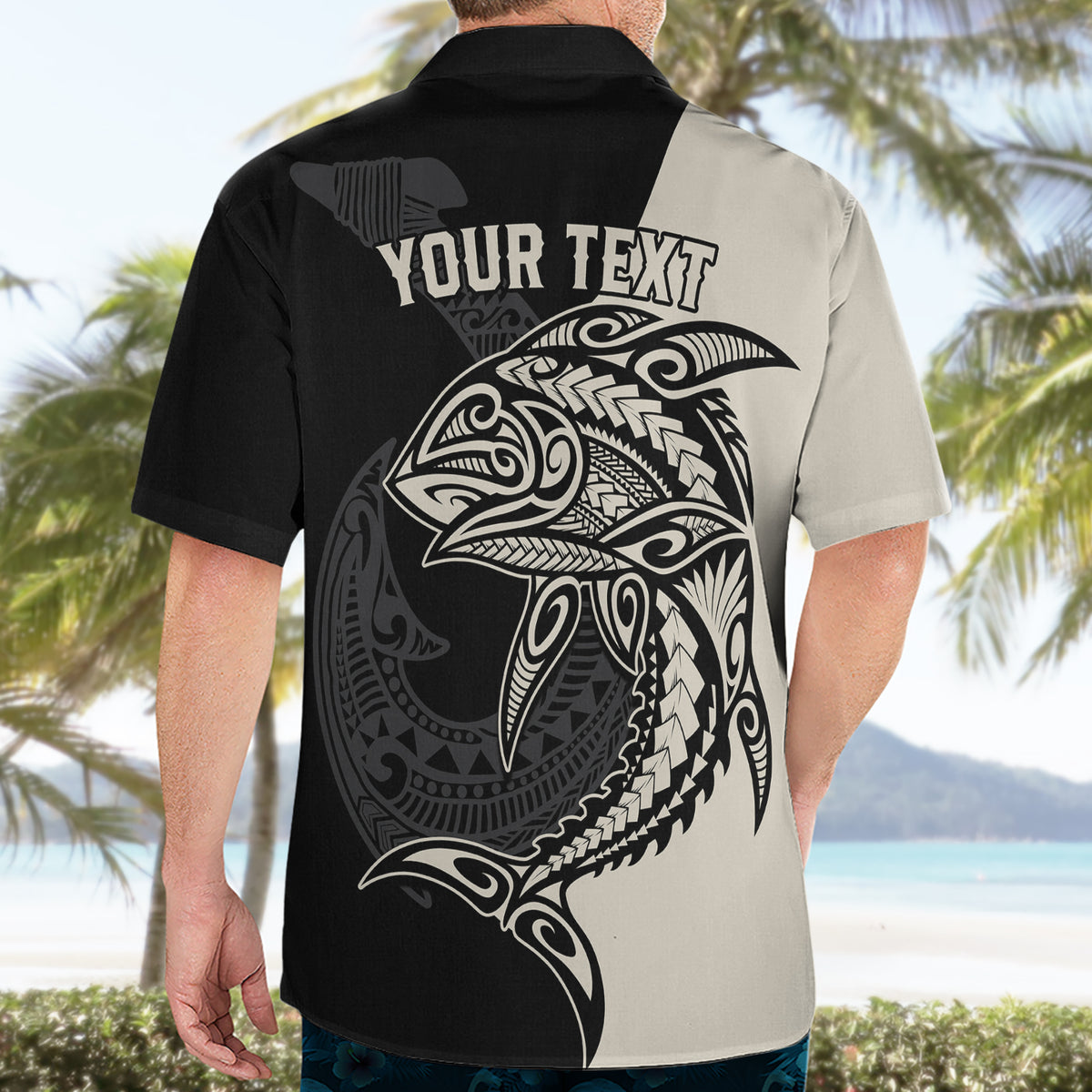 Personalised Polynesia Fishing Hawaiian Shirt With Maori Hei Matau Fish Hook Gold Art - Wonder Print Shop