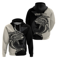 Personalised Polynesia Fishing Hoodie With Maori Hei Matau Fish Hook Gold Art - Wonder Print Shop