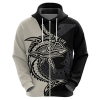 Personalised Polynesia Fishing Hoodie With Maori Hei Matau Fish Hook Gold Art - Wonder Print Shop